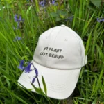 The cream cap lying among bluebells